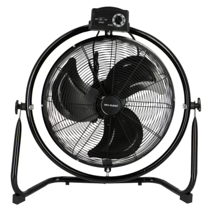 PR Klima Ventilador de suelo Speed - 100 W, Plateado/Negro, 45 cm