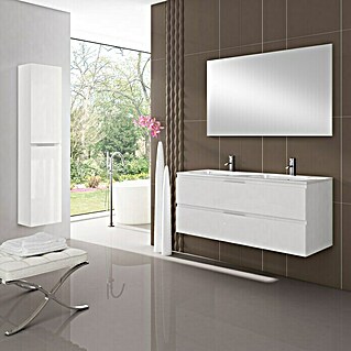 Conjunto de mueble de baño Módena (120 cm, 3 pzs., Blanco, Brillante)