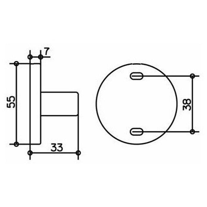 Keuco Plan BefestigungselementPassend für: Keuco Plan Brausestange, Durchmesser: 5,5 cm Sketch