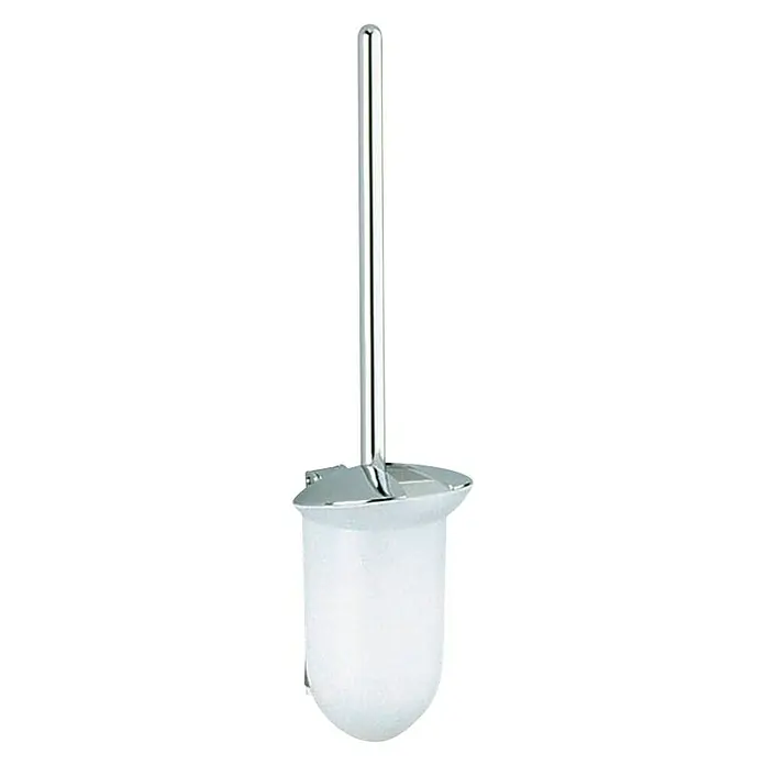 Keuco Ersatzbürste Cleo - Kunststoff, Weiß/Chrom - Eine elegante Toilettenbürste mit Halterung in Chrom und mattiertem Glas für ein stilvolles Badezimmer.