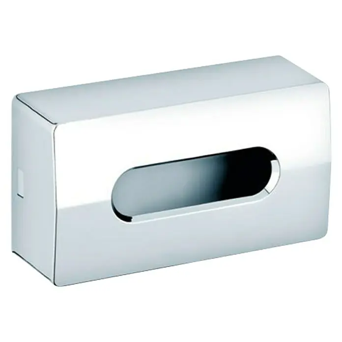 Keuco Kosmetiktuchbox - 13 x 26 x 8,3 cm, Chrom, Glänzend - Silberner Rechteckspender mit länglichem Loch, ideal zur Aufbewahrung und Entnahme von Tüchern oder Papierhandtüchern.