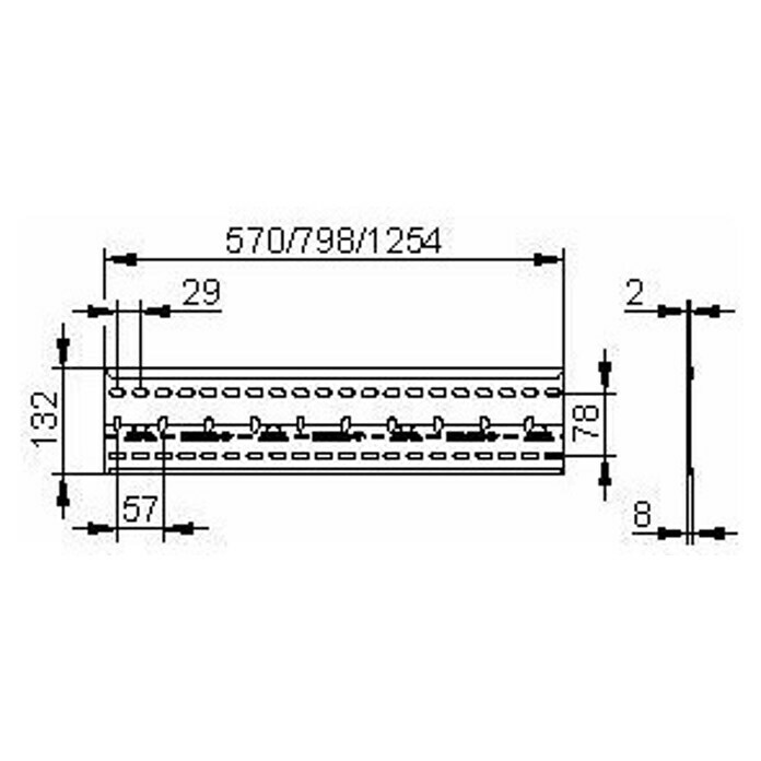 Keuco Montageschiene IxmoPassend für: Keuco Grundkörper Ixmo, Länge: 79,8 cm Sketch