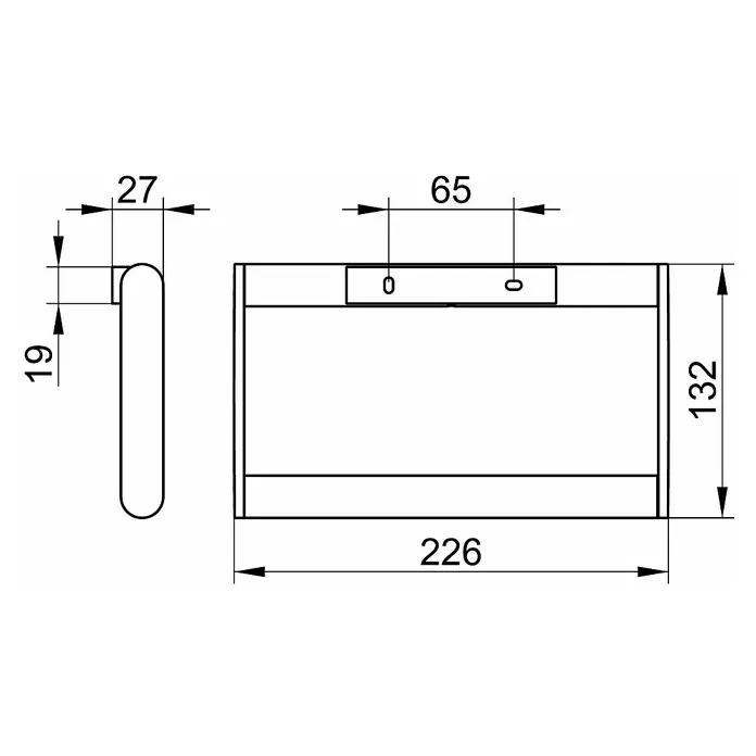 Keuco Plan Handtuchring - Chrom, Glänzend - Technische Zeichnung eines Badezimmerschranks mit detaillierten Maßangaben für Design und Konstruktion.