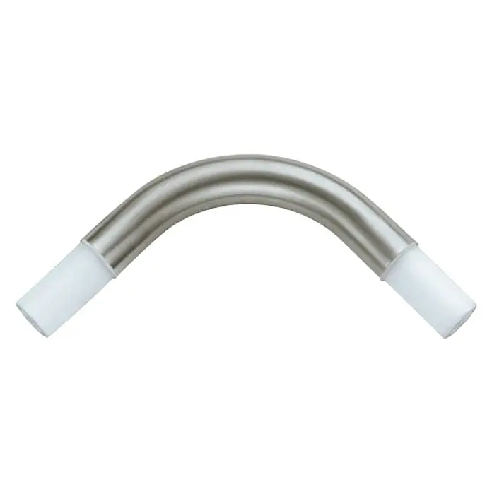 Keuco Plan RohrbogenDurchmesser: 2,5 cm, Metall - Gebogener Metallrohrverbinder mit weißen Endkappen, ideal für Sanitär- und Konstruktionsanwendungen.