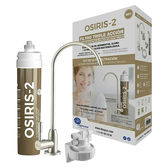 Bb agua Filtro de agua Osiris 2 - Apto para: Fregaderos - Kit de filtro de agua de triple acción OSIRIS-2 para ultrafiltración, que proporciona agua potable limpia y de alta calidad en casa.