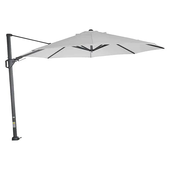 Siena Garden Ampelschirm Sunset N+ - Stone, Bespannungsmaß (L x B): 350 x 350 cm - Freischwebender, grauer Sonnenschirm mit robustem Mast für den Außenbereich. Bietet stilvollen Schatten und Schutz vor der Sonne.