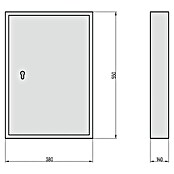 Basi Schlüsselkasten SS100 (L x B x H: 550 x 380 x 80 mm, Anzahl Haken: 100 Stk.) | BAUHAUS