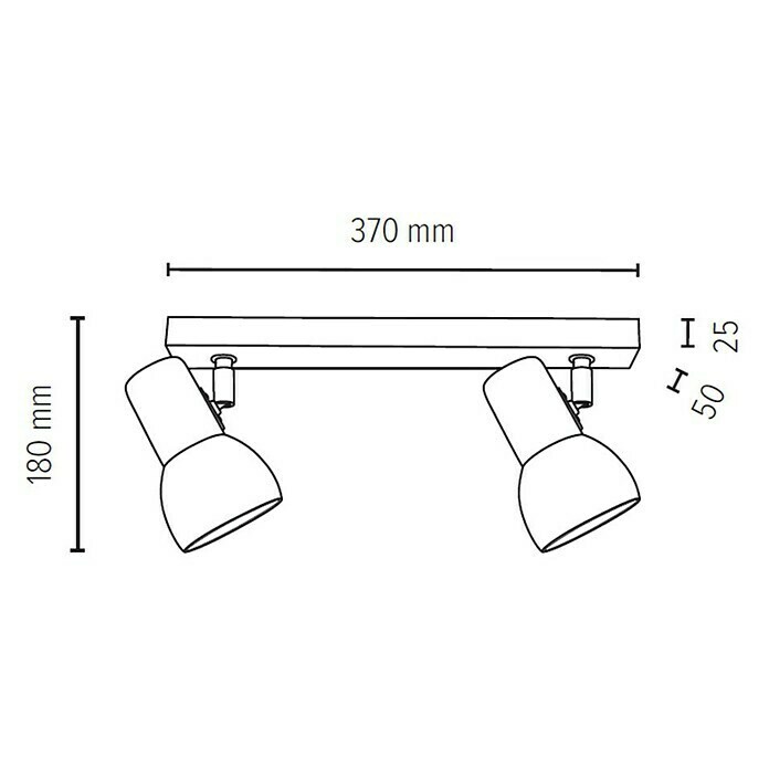 Spotlight Deckenleuchte120 W, L x B x H: 37 x 9 x 18 cm, Eiche, E27 Sketch