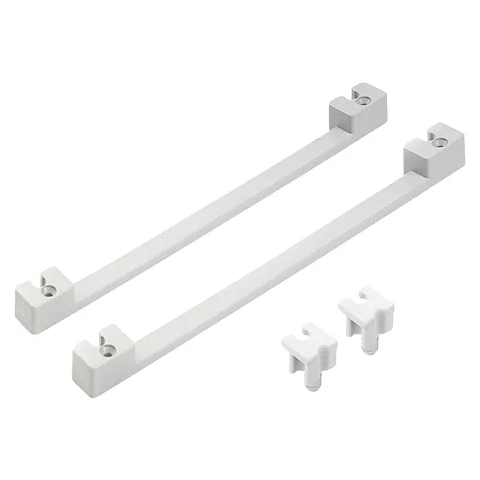Regleta para escurreplatos - Largo: 252 mm, Blanco, 2 ud. - Dos soportes blancos y dos pequeños clips. El producto es ideal para sujetar diversos artículos.