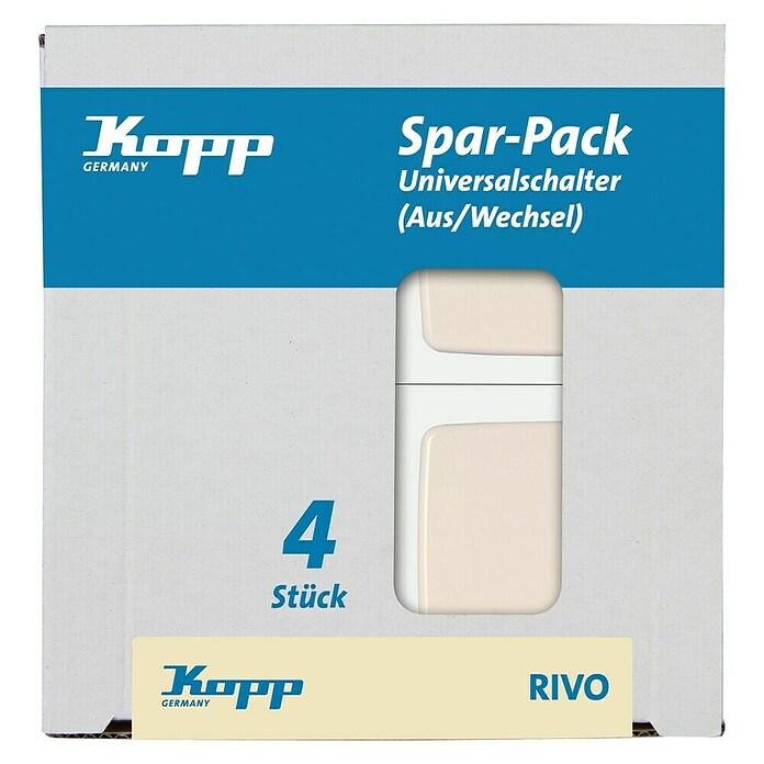 Kopp Rivo Wisselschakelaar 4-pack (Wit, Onderbouwmontage, 10 A) | BAUHAUS