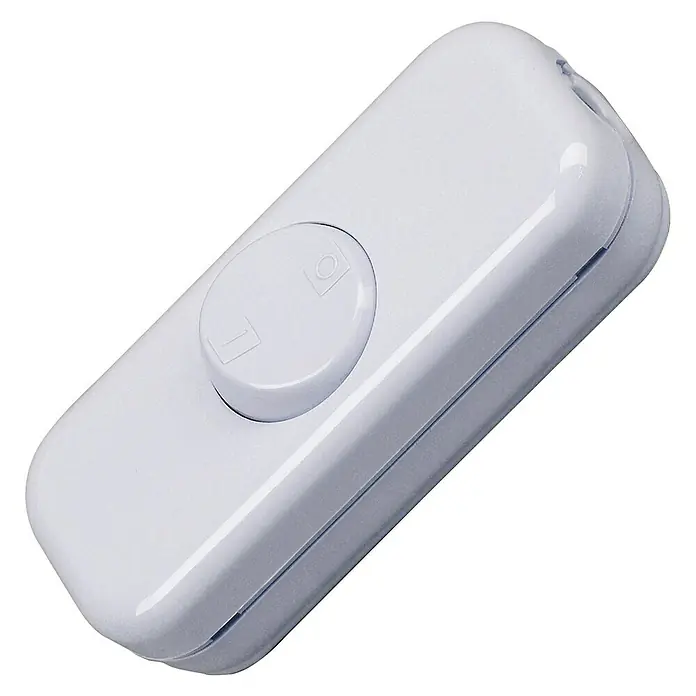 AAN/UIT-schakelaar Lampschakelaar, AC 250V 10A Inline AAN/UIT Tafel Bureaulamp Snoer Kabelschakelaar met LED-indicatielampje (Wit