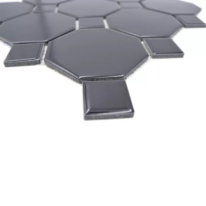 Mosaikfliese Octa G 940N - 30 x 30 cm, Schwarz, Matt - Detailaufnahme