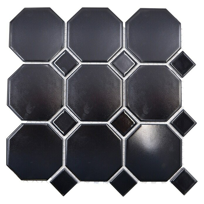 Mozaïektegel Octagon G 940N (30 x 30 cm, Zwart, Mat) | BAUHAUS