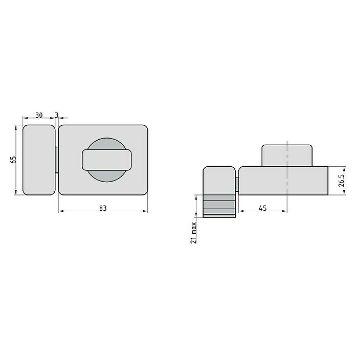 Basi Türzusatzschloss KS500 (Weiß, DIN Anschlag: Universell einsetzbar, Dornmaß: 45 mm) | BAUHAUS