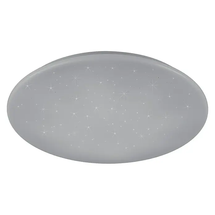 Reality Leuchten LED-Deckenleuchte Kato Starlight - 27 W, L x B x H: 60 x 60 x 12 cm, Weiß, Mehrfarbig - Moderne runde LED-Deckenleuchte mit Sternenmuster, ideal für stimmungsvolle Beleuchtung in jedem Raum.