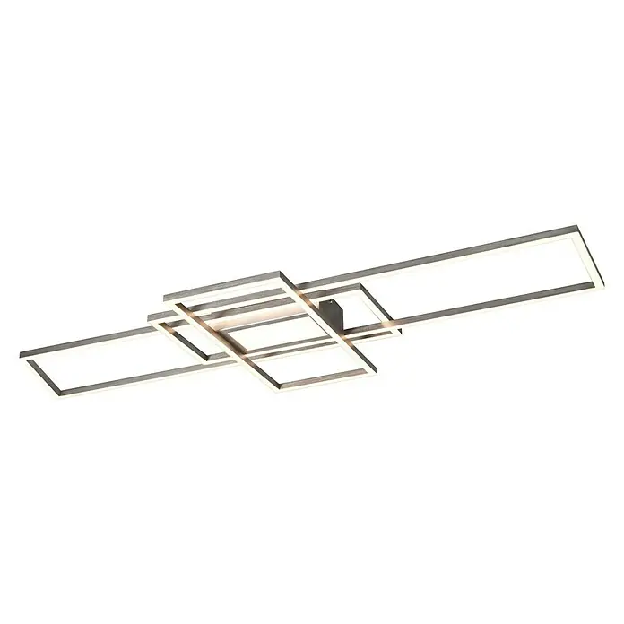 Trio Leuchten LED-Deckenleuchte Irvine - 60 W, L x B x H: 6,5 x 105 x 42 cm, Nickel matt - Moderne LED-Deckenleuchte mit quadratischem Design. Die Lampe sorgt mit ihrem hellen Licht für eine angenehme Atmosphäre in jedem Raum.