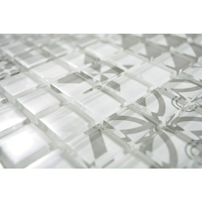 Mozaïektegel Quadrat Crystal XCM 8OP35 (30 x 30 cm, Grijs, Glanzend)