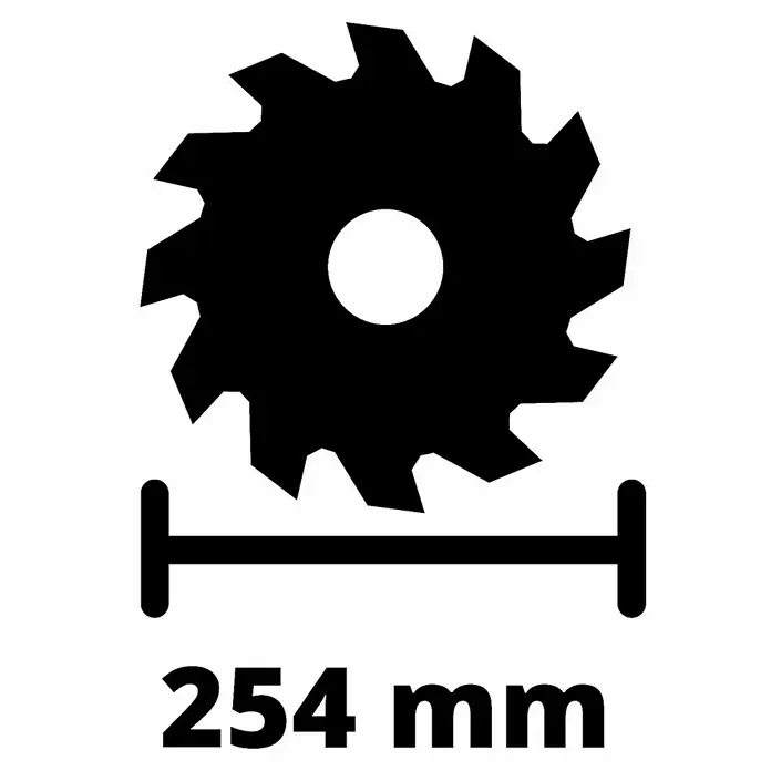 Einhell Sierra ingletadora telescópica TC-SM 2531/2 U - 1.900 W, Diámetro hoja de sierra: 254 mm, Número de revoluciones de marcha en vacío: 1.900 r.p.m. - Imagen del producto: Hoja de sierra circular con un diámetro de 254 mm para cortes precisos.