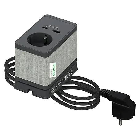 Schneider Electric New Unica Enchufe con USB de escritorio