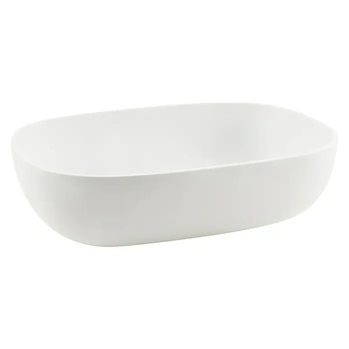 Cipì Lavabo de sobremesa Snob - 55 x 40 cm, Blanco, Satinado - Elegante lavabo ovalado en blanco. Su diseño sencillo lo convierte en un atractivo en el baño y ofrece comodidad práctica.