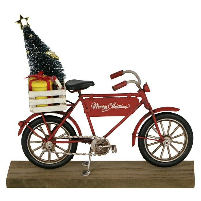 Dekofigur Weihnachtsfahrrad (L x B x H: 15 x 6 x 18 cm, Rot, Metall) | BAUHAUS