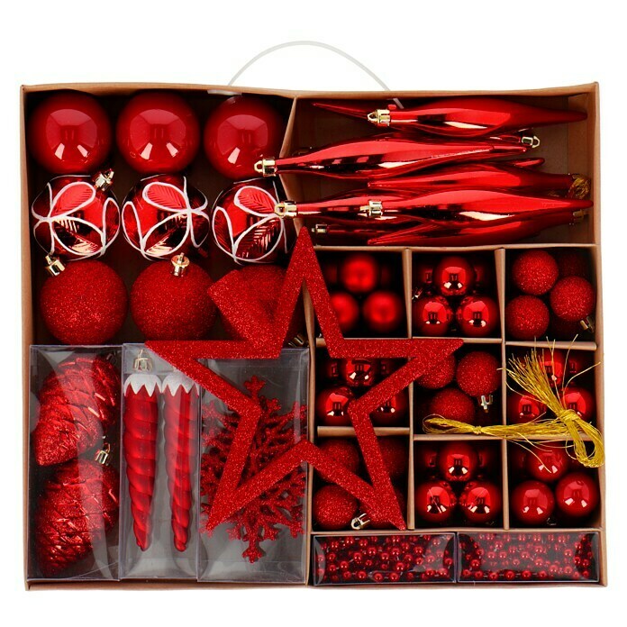 Christbaumkugel-Set (Rot, Kunststoff, 97 Stk.) | BAUHAUS