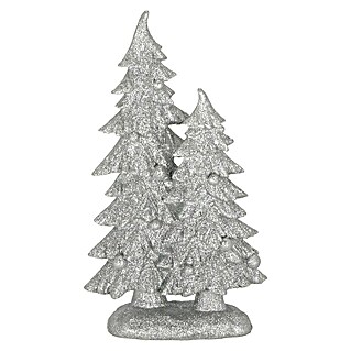 Dekofigur Glitzer Tannenbaum (Höhe: 30 cm, Silber Glitzer, 1 Stk.)