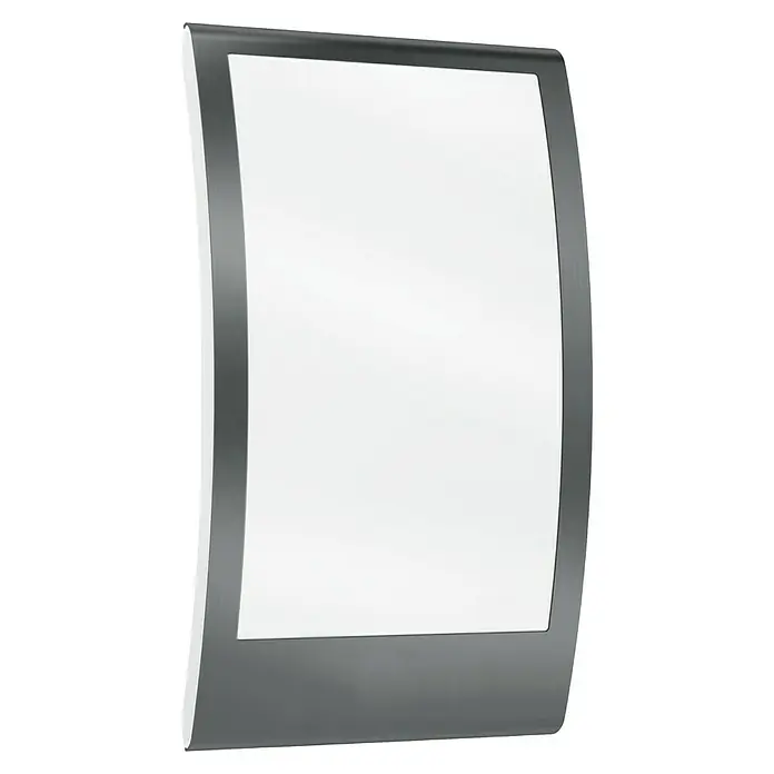 Steinel Außenwandleuchte L 22 anthrazit - 60 W, 8,1 x 16,2 x 28 cm, Anthrazit, IP44 - Elegante, gebogene LED-Wandleuchte mit grauem Rahmen und diffusem, weißem Licht für eine stilvolle Beleuchtung in jedem Raum.