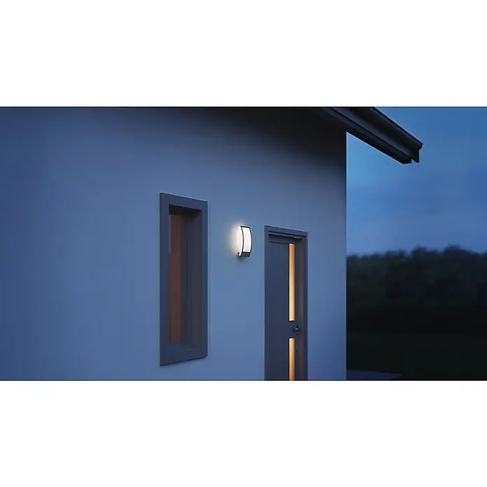Steinel Außenwandleuchte L 22 anthrazit60 W, 8,1 x 16,2 x 28 cm, Anthrazit, IP44 - Moderne Außenwandleuchte mit energiesparender LED-Technologie, die eine angenehme Beleuchtung für den Außenbereich bietet. Robustes Design für den langfristigen Einsatz.