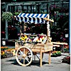 Promadino Dekoartikel Marktwagen mit Dach (L x B x H: 82 x 173 x 184 cm, Natur, Holz) | BAUHAUS