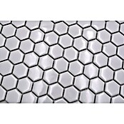 Mosaikfliese Hexagon Uni HX 050 (26 x 30 cm, Weiß, Glänzend)