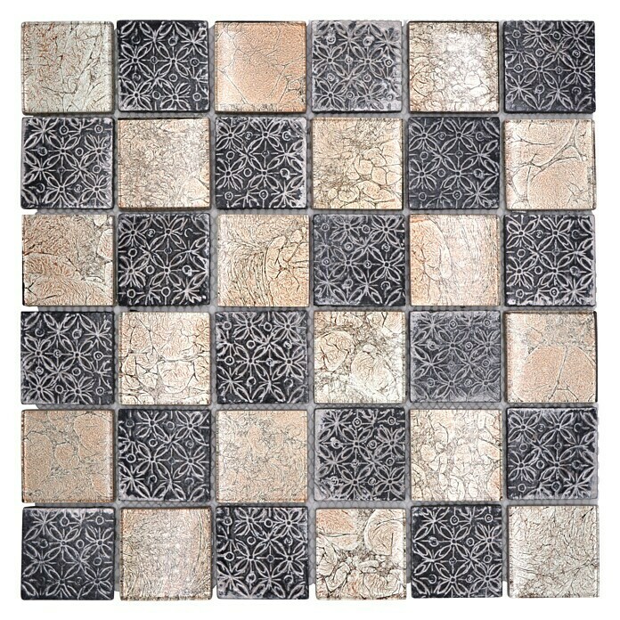 Mosaikfliese Quadrat Crystal Mix XCM 8OP4 (30 x 30 cm, Beige/Grau, Glänzend)