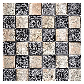 Mosaikfliese Quadrat Crystal Mix XCM 8OP4 (30 x 30 cm, Beige/Grau, Glänzend)