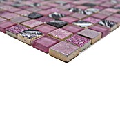 Mosaikfliese Quadrat Crystal Mix XCM CB 35 (30 x 32,5 cm, Pink, Glänzend)