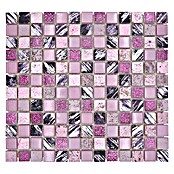 Mosaikfliese Quadrat Crystal Mix XCM CB 35 (30 x 32,5 cm, Pink, Glänzend)