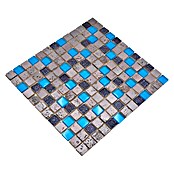 Mosaikfliese Quadrat Crystal Mix XCM CB 65 (30 x 32,5 cm, Blau, Glänzend)