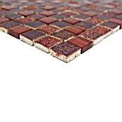 Mosaikfliese Quadrat Crystal Mix XCM CB 92 (30 x 32,5 cm, Rot, Glänzend)