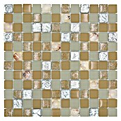 Mosaikfliese Quadrat Crystal XCM 8OP9 (30 x 30 cm, Beige, Glänzend)