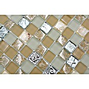 Mosaikfliese Quadrat Crystal XCM 8OP9 (30 x 30 cm, Beige, Glänzend)