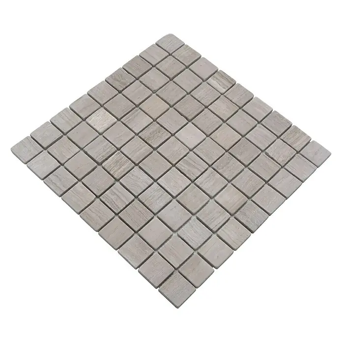 Mosaikfliese Quadrat Uni MOS 32/2012 - 30,5 x 30,5 cm, Grau, Matt - Beige quadratische Mosaikfliesen aus Naturstein für ein elegantes und zeitloses Design.