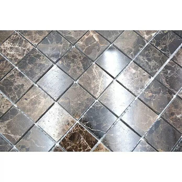 Mosaikfliese Quadrat MOS 32/2909 - 30,5 x 30,5 cm, Braun, Matt - Detailaufnahme