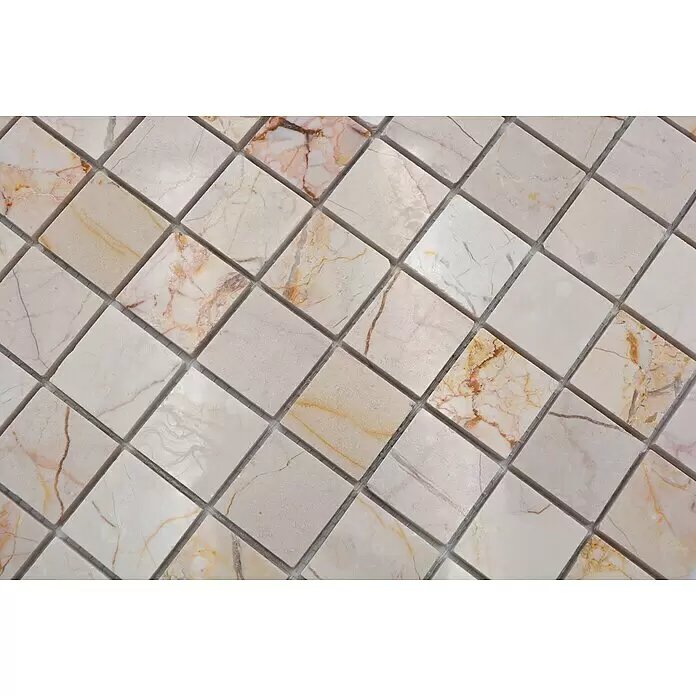 Mosaikfliese Quadrat MOS 32/2807 - 30,5 x 30,5 cm, Creambeige, Matt - Detailaufnahme