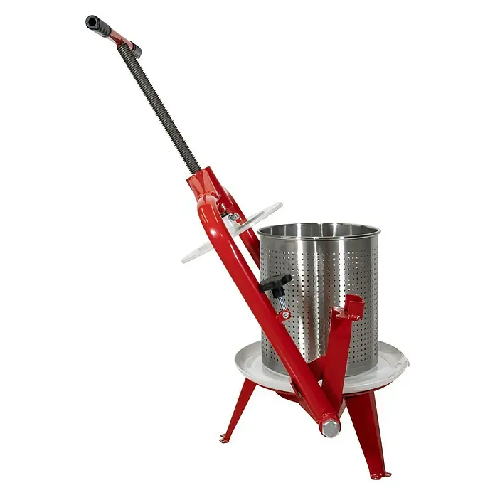 Güde Obstpresse OP 14 Inox - Fassungsvermögen: 14 l - Professionelle Obstpresse mit Edelstahlkorb für die Herstellung von Saft, Wein und Cider. Effizientes Pressen von Früchten für köstliche Getränke.