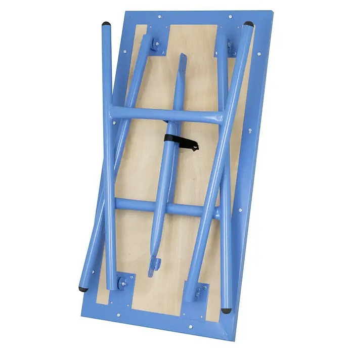 Güde Werkbank GWB 100/50F - L x B: 106 x 50 cm, Arbeitshöhe: 84,6 cm, Belastbarkeit: 150 kg, Blau - Zusammengeklappter blauer Klapptisch. Ideal für den einfachen Transport und die Lagerung bei Nichtgebrauch.