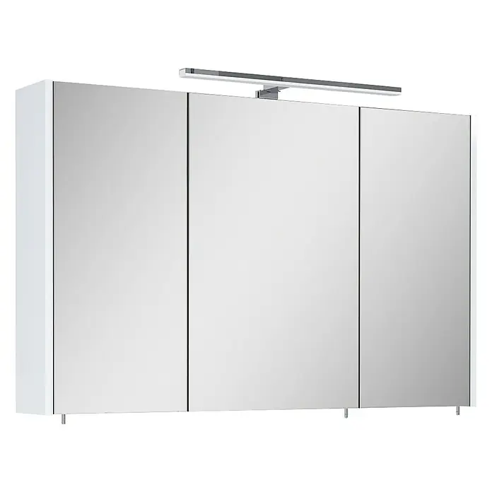 Riva Vulcano LED-Spiegelschrank - 100 x 61,8 cm, Mit Beleuchtung - Dieser Spiegelschrank mit drei Türen bietet viel Stauraum und verfügt über eine integrierte Beleuchtung.