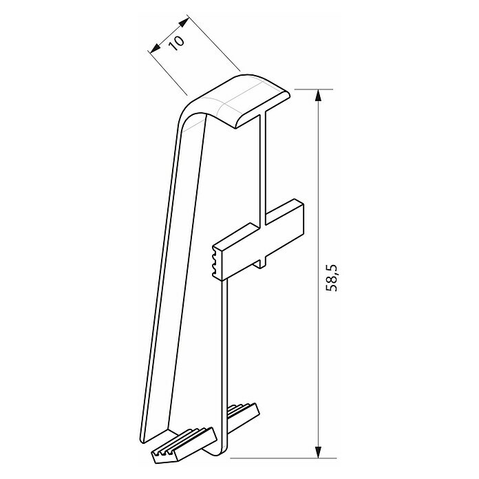 Egger ÜbergangskappeSchwarz, 2 Stk., Passend für: Egger Sockelleisten 17 x 60 mm Sketch