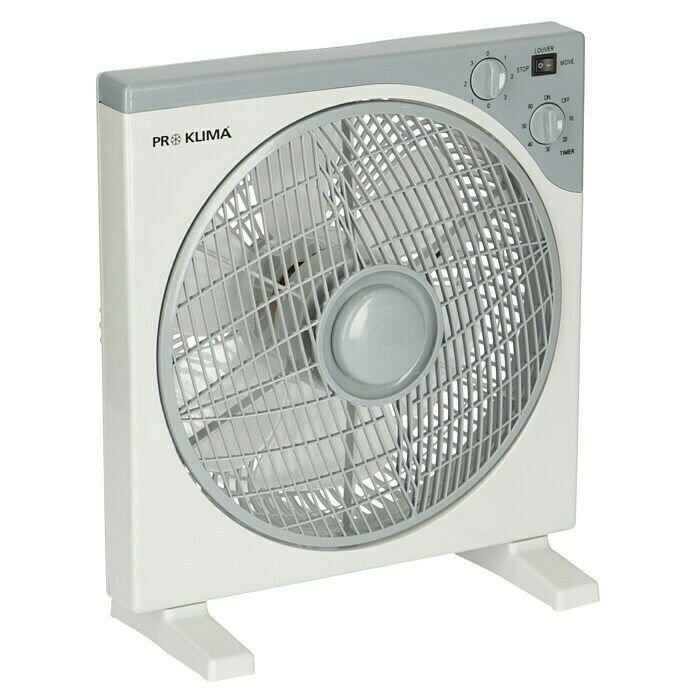 PR Klima Ventilador de suelo Box Fan (Blanco/gris, Plástico, 50 W)