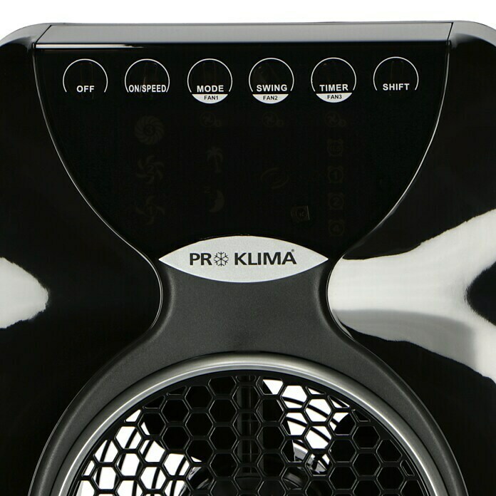 Proklima TurmventilatorSchwarz, Höhe: 112,4 cm, 90 W Detail Shot