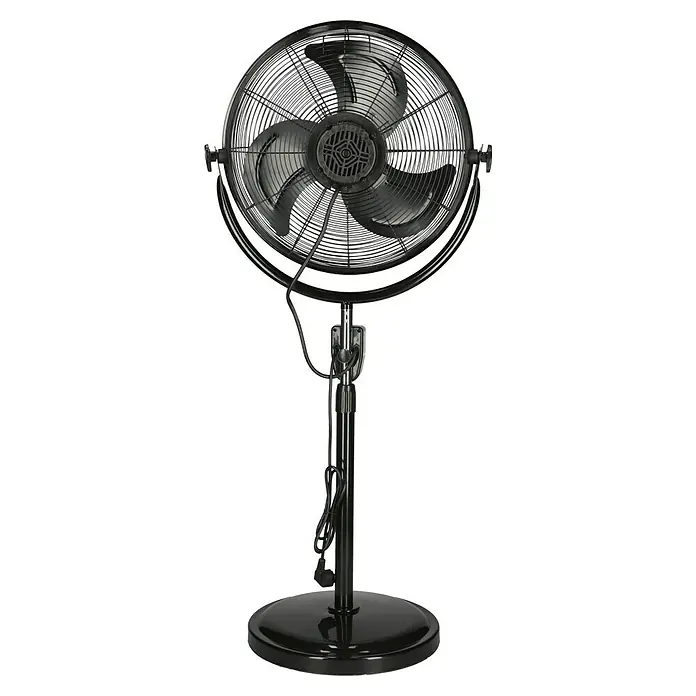 PR Klima Ventilador de pie Speed II - Negro, 45 cm, 135 cm - Ventilador: Un ventilador de pie negro para una brisa fresca en días calurosos. Un toque elegante para cualquier espacio con aire fresco.