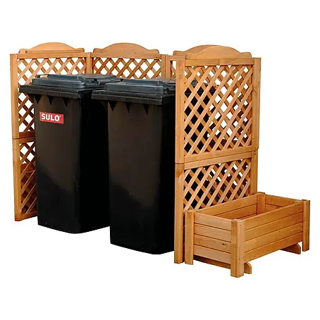 Promadino  Mülltonnenbox Verkleidung Rex + Blumenkasten